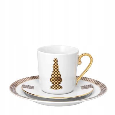 Merkloos Koffieservies voor 1 Persoon - 3 Delig Porselein
