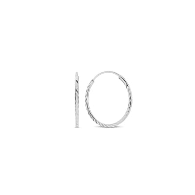 New Bling 9NB-1003 Zilveren Oorringen - Dames - Gediamanteerd - 16 mm Doorsnee - 1,2 mm Dikte - Rhodium - Zilver