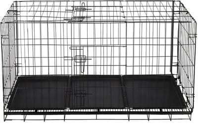 Springos Hondenbench | Bench | Hond / Kat | 130 x 61 x 70 cm | Zwart
