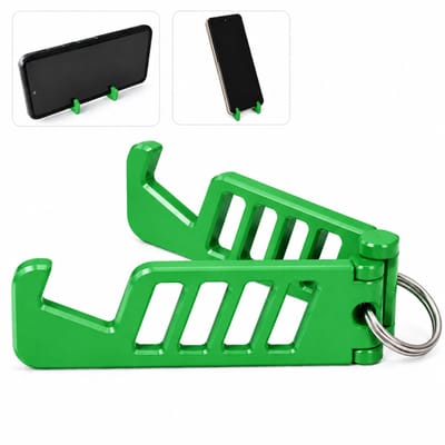 Compact Opvouwbare Telefoonhouder Sleutelhanger – Verstelbare Smartphone Standaard Geschikt voor iPhone, Samsung en Android – Groen