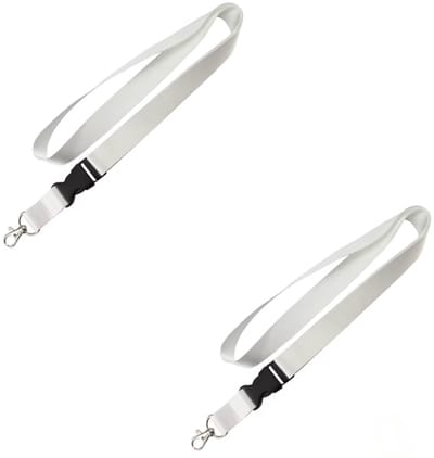 Witte keycords - Keykoords - Sleutelkoord - 50CM - Wit - Met los te koppelen deel - 2 stuks - CHPN