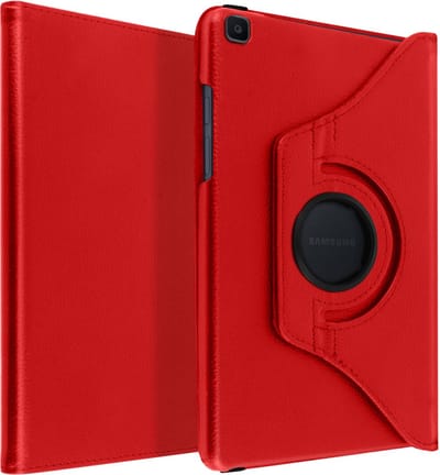 Avizar Hoesje Geschikt voor Galaxy Tab A 8.0 2019 Volledige Bescherming 360° Draaibare Standfunctie, Rood