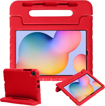Hoesje - Geschikt voor Samsung Galaxy Tab S6 Lite - Kinderhoes Shockproof Bumper - Kidsproof Case - Tablethoes - Kinder Hoes Cover - Rood