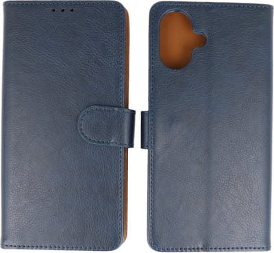 Zakelijke Book Case Telefoonhoesje - Portemonnee Hoesje - Geschikt voor de iPhone 16 Plus - Navy