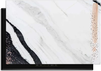 KitchenArt - Marble Blush - Inductie Beschermer - 90x50 cm - Kookplaat Beschermer - Luxe Afdekplaat Inductieplaat - Anti-slip & Oprolbaar - Beschermmat Inductiekookplaat