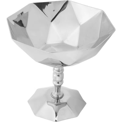 Coupe à dessert à pied Multifonctionnelle Lavable au lave-vaisselle Acier inoxydable Coupe à glace à pied pour Pudding Salade Snack Type 1 white