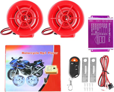 Motor Alarm Luidsprekers - Anti Diefstal Audio - Motor Beveiligen - Waterdicht FM Radio - 2x15W Vermogen - Zwart