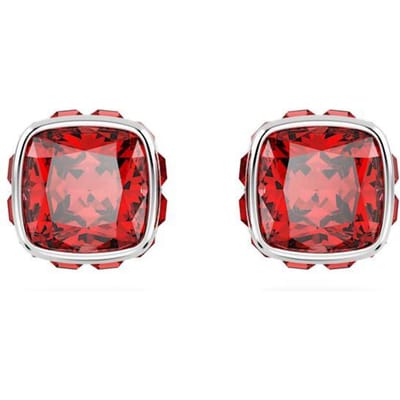 Swarovski Geboortesteen Vierkant Geslepen Kubieke Zirconia Rhodium Verguld Kristallen Oorbellen Dames oorbellen Rood 5661959 Box (Random Color) brown