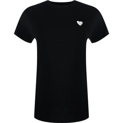 Love Moschino Unisex Contrast Hart Logo T-shirt voor volwassenen (Zwart, Wit)