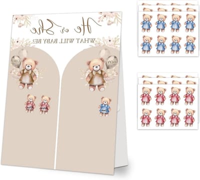 Geslacht Onthullen Stembord - Babyshower Spel Baby Raadspel - Feest Spel Activiteit - Inclusief 48 Stemstickers - 12x17 Inch Bord