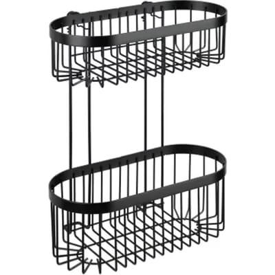 Wenko Doucherek Classic Plus - 2-laags - Zwart - 33x14,5x26,5cm