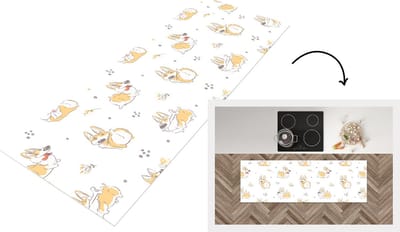 Keukenloper - Loper keuken - Patroon - Corgi - Hond - 150x50 cm - Keukenloper vinyl