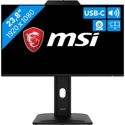 MSI Pro MP242PMG - Full HD IPS Monitor - 120Hz - 24 inch - Webcam - 4 Way Adjustable - Speakers
