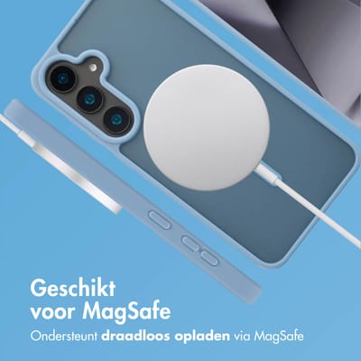 imoshion Hoesje - Geschikt voor Samsung Galaxy S24 Plus - Color Guard Backcover met Magnetische Ring - Lichtblauw