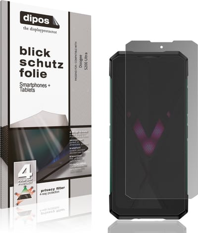 dipos – Matte Privacy Screenprotector geschikt voor Doogee S200 Ultra | Anti-Spy Beschermfolie