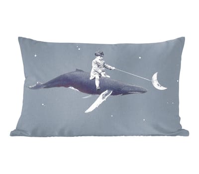Sierkussens - Kussentjes Woonkamer - 60x40 cm - Ruimte - Jongen - Maan - Walvis