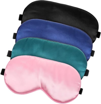 Dailygoods- Slaapmasker Lichtblokkerend - Oogmasker Verstelbaar - Zijden Slaapmasker - Ademend - 4 Stuks - Voor Mannen/Vrouwen