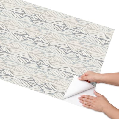 Coloray Meubel Wrap Folie - Romig Meubelfolie - 65x130 cm - Plakfolie Meubels Bladpatroon - Decoratiefolie Zelfklevend - Scandinavisch Meubelfolie - Meubelfolie Zelfklevend - Badkamer decoratie - Achtergronden en patronen