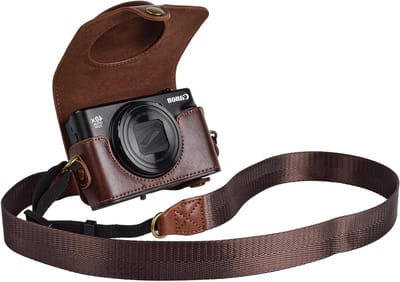 Camera Tas voor Canon PowerShot SX720 HS, SX730 en SX740 - Beschermende PU Leren Case met Schouderband - Perfect voor Fotografie en Reizen