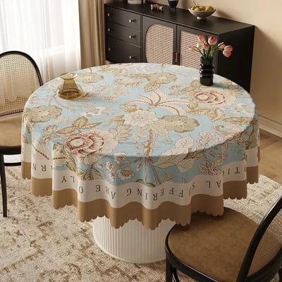 PVC Waterdicht Groot Rond Tafelkleed Huishoudelijk Rond Koffietafel Tafelhoes Licht Luxe Ronde Tafel Decoratie Tafelkleed 120x120cm