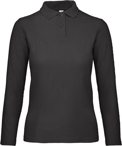 B&C BE INSPIRED - Women´s Long Sleeve Polo ID.001 - Black - S