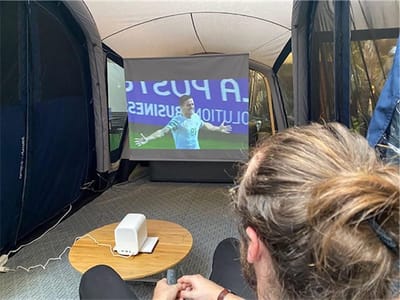 Projectiescherm Tent - Outdoor Scherm - Film Kijken - Polycoton Materiaal - 120 x 100 cm - Zwart