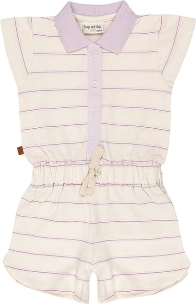 Frogs and Dogs - Onesie Strepen Piqué | Egret - Katoen - Maat 62