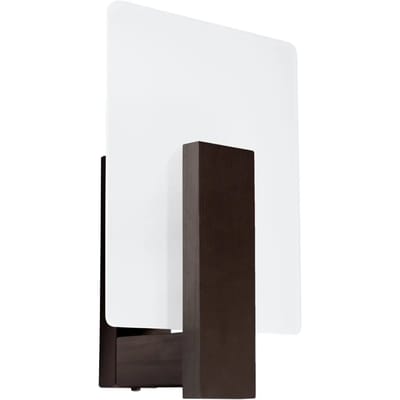 Sollux Lighting Wandlamp Lappo - E14 - wenge - hout/glas - 30.5x16x12cm