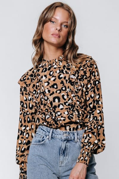 Colourful Rebel Bina Leopard/Panterprint Blouse - XS