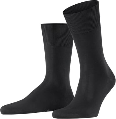 FALKE Firenze versterkt elegant fijn katoen sokken heren zwart - maat 39-40