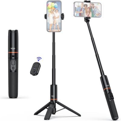 VRIG TP-19 Uitschuifbaar Selfie Stick Statief voor Telefoon Max. Lengte 59.5cm/23.4in met Afstandsbediening