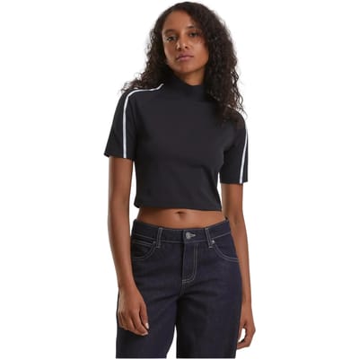 Urban Classics - High Neck Short Crop top - XXL - Zwart