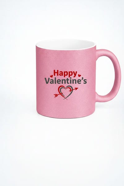 Happy Valentine's Roze Mok | Valentijn Cadeau | Liefdesmok met Hart en Pijl Design