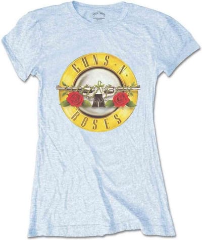 Guns N' Roses - Classic Bullet Logo Dames T-shirt - S - Blauw
