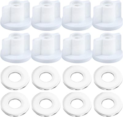 WC-bril Bevestiging - Toiletdeksel Moeren - WC Reparatie - Eenvoudige Montage - 8 Stuks - Wit