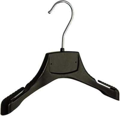 De Kledinghanger Gigant - Mantelhanger - Kostuumhanger - Jassenhanger - Kinderen - MRA24 - 50 Stuks - Kunststof - Zwart - Gebogen Model - Schouderverbreding 2,2 cm - Rokinkepingen - 24 cm - Kinderhanger - Kledinghanger - Kleerhanger - MRA-Serie