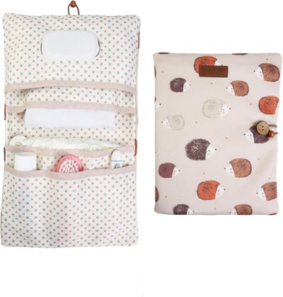 SnelShoppen - Luiertas Organizer En Make-up Tas 2 in 1 - Kleine Luiertas Voor Onderweg - Baby-organizer Voor Luiers, Crème, Doekjes - Urchin Design