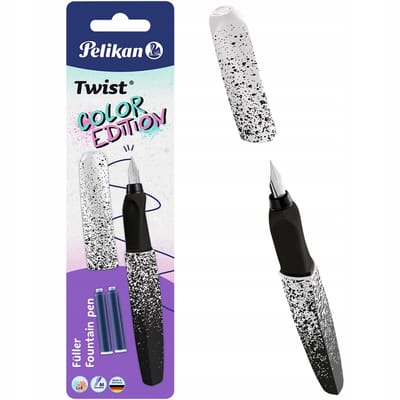 Pelikan Twist Vulpen Kleur Edition M Wit-Zwart + Inktpatronen