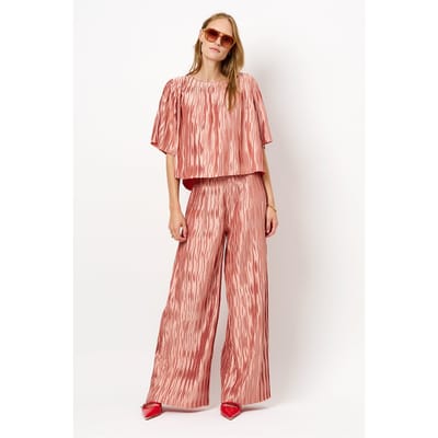 Dante6 Lilium Plissé Pants Antique Blush Maat: 36 | Wijde Broeken Outlet | Dames | Roze