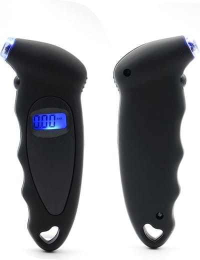Digitale Bandenspanningsmeter - Bandenspannings Meetsysteem - Bandenspanning Indicator - Luchtdrukmeter - Autobanden, Fietsbanden, Vrachtautobanden, Camperbanden - Legergroen