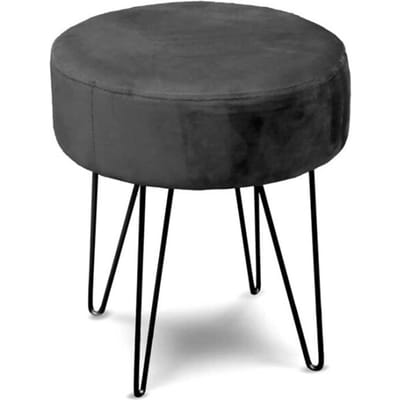 Unique Living Kruk Davy - velvet - grijs - metaal/stof - D35 x H40 cm