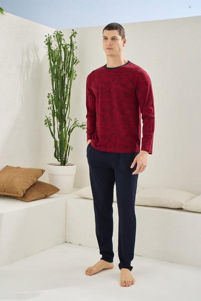 Heren Pyjama Set /Huispak Zaza / Bordeaux /maat L