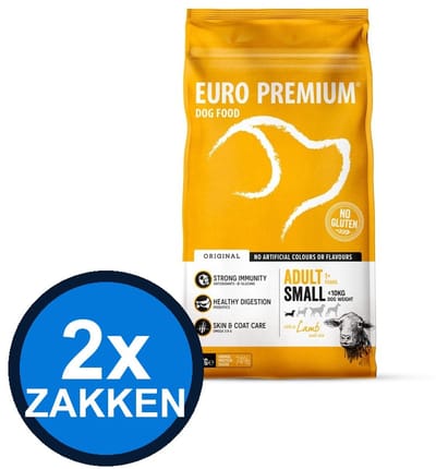 2x Euro-Premium - Adult Small Lamb & rice - Hondenvoer Droogvoer - 3 kg