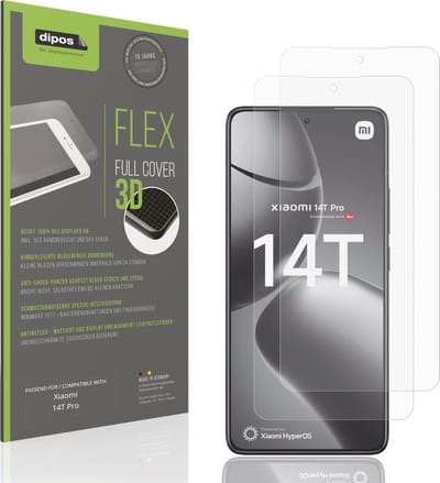 dipos FLEX – 2x Matte Screenprotector geschikt voor Xiaomi 14T Pro | Volledige Schermbescherming | Case-Friendly