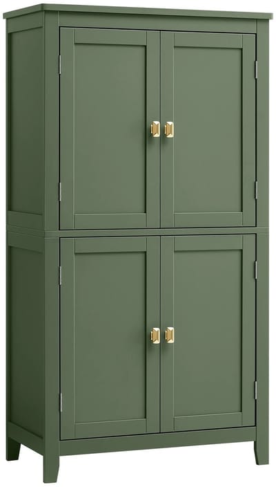 Badkamerkast - Badkamermeubel - Kast - Opbergkast - Kast Met 4 Deuren - Groen - Verstelbare Planken