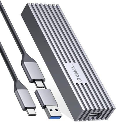 USB-C NVMe behuizing voor M.2 2230-2280 SSD, 10Gbps snelheid, aluminium met koellichaam, ondersteunt UASP/TRIM/SMART tot 4TB opslag