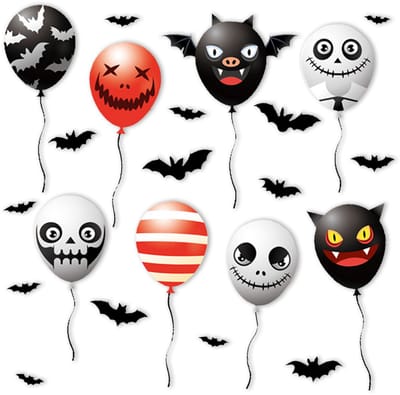 BTH - Raamstickers - Halloween - Ballonnen en Vleermuizen - Stickers - Stickervellen - Halloween Decoratie - Stickervel