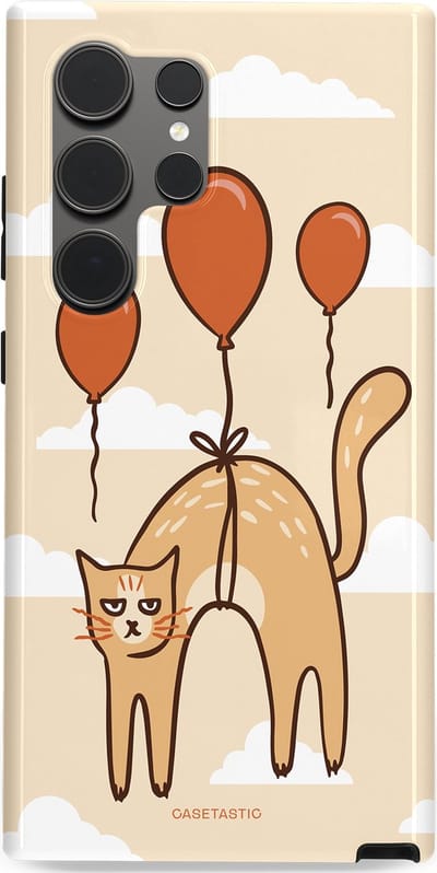 Casetastic Hoesje Geschikt voor Samsung S24 Ultra - Stijlvolle Beschermende Duo-layer Case - Kattenfeest Ballonnen