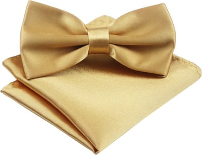 Fako Fashion - Vlinderstrik Inclusief Pochette - Vlinderdas - Strikje - Pochet - Goud