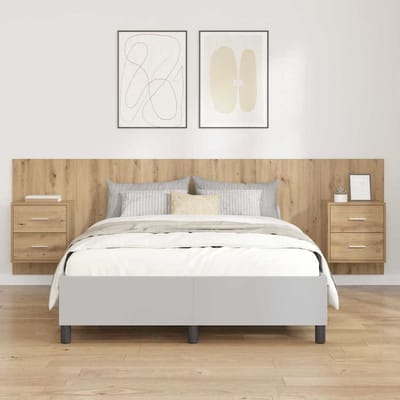 vidaXL - Hoofdeinde - Met - Kast - 3 - st - Artisan - Eiken - Bewerkt - hout